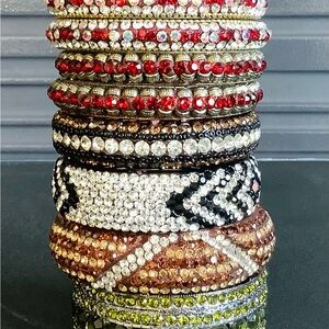 Elegant Multi-Color Crystal Bracelet Set of 11 Separate Pieces